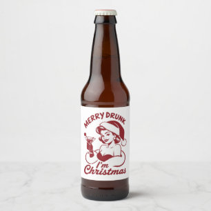Étiquette Pour Bouteilles De Bière Je suis ivre Noël Cocktail Snarky Boire