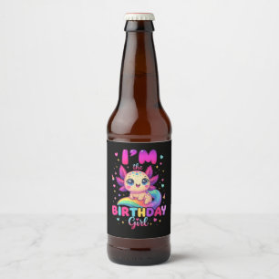Étiquette Pour Bouteilles De Bière Je suis l'Axolotl de la fille d'anniversaire
