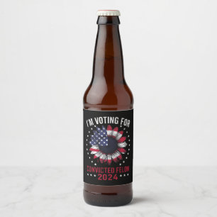 Étiquette Pour Bouteilles De Bière Je vote pour le criminel condamné pro Trump 2024