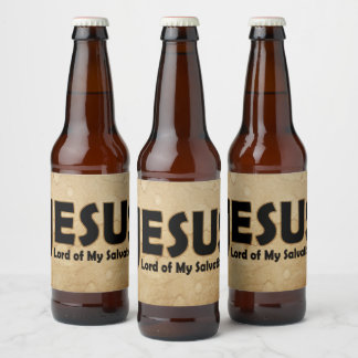 Étiquette Pour Bouteilles De Bière Jésus Seigneur salut
