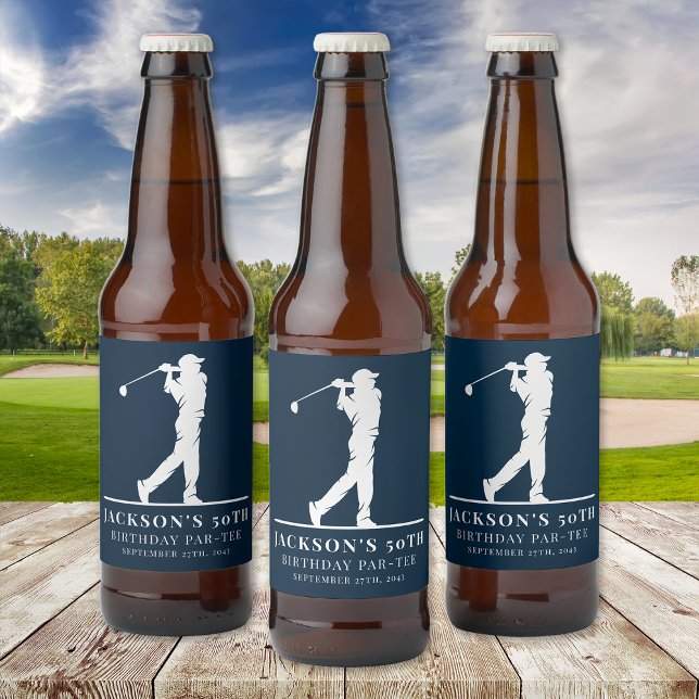 Étiquette Pour Bouteilles De Bière Jeu d'Anniversaire de Golf de la Marine (Créateur téléchargé)