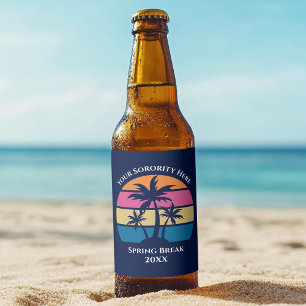 Étiquette Pour Bouteilles De Bière Jolie Sorority Spring Break Beach Party Blue