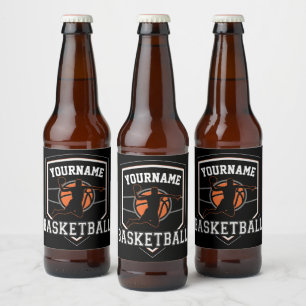 Étiquette Pour Bouteilles De Bière Joueur de basket-ball personnalisé NOM Équipe de b