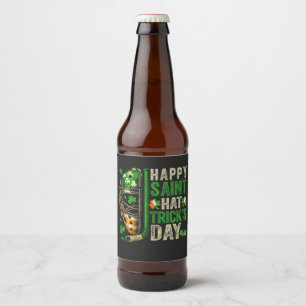 Étiquette Pour Bouteilles De Bière Joueur de hockey sur glace Saint chapeau triplé he