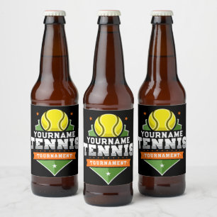 Étiquette Pour Bouteilles De Bière Joueur de tennis personnalisé NOM Tournoi de Varsi