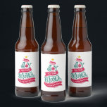Étiquette Pour Bouteilles De Bière Joy to the World Christmas Citation Typographie<br><div class="desc">Étiquettes de bouteilles de bière avec une illustration amusante et fantaisiste. Design typographique en forme d'arbre de Noël avec quelques ornements de noël et une étoile au-dessus. A l'intérieur sont les mots : Joie au monde.</div>