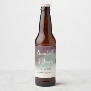 Étiquette Pour Bouteilles De Bière Joyau d'aquarelle moderne tons Boho Mariage