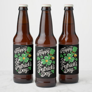 Étiquette Pour Bouteilles De Bière Joyeuse St Patrick's Day Patrimoine Irlandais St P