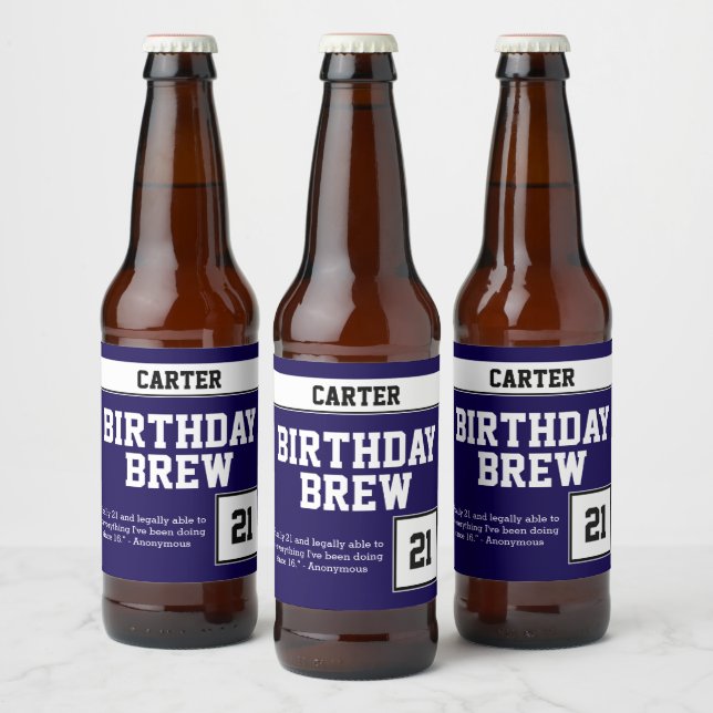 Étiquette Pour Bouteilles De Bière Joyeux Anniversaire (Bouteilles)