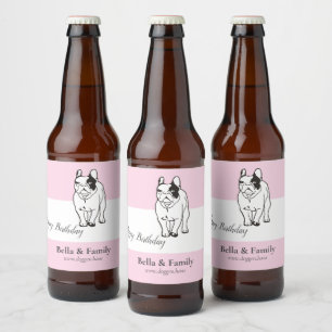 Étiquette Pour Bouteilles De Bière Joyeux Anniversaire Bouledogue Français