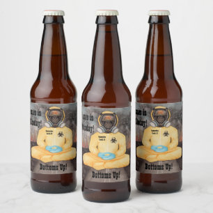 Étiquette Pour Bouteilles De Bière Joyeux anniversaire Hazmat Suit Quarantine Covid-1