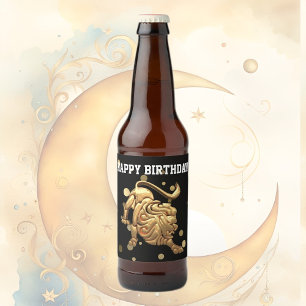 Étiquette Pour Bouteilles De Bière Joyeux anniversaire Leo
