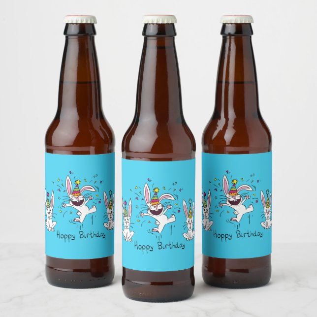 Étiquette Pour Bouteilles De Bière Joyeux lapins lapins de Bunny Birthday Bière Étiqu (Bouteilles)