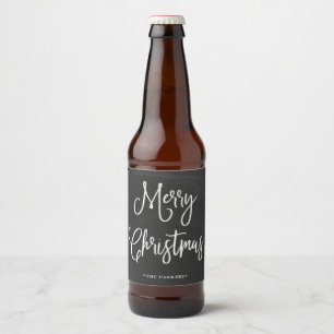 Étiquette Pour Bouteilles De Bière Joyeux Noël   Script manuscrit sur tableau de bord