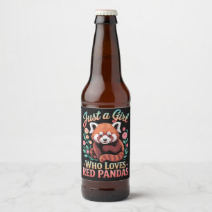 Étiquette Pour Bouteilles De Bière Juste Une Fille Qui Aime Les Pandas Rouges