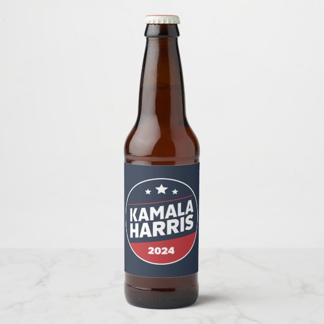 Étiquette Pour Bouteilles De Bière Kamala Harris 2024 Pour Les Élections Rétro Du Pré (Devant)