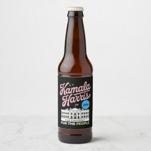 Étiquette Pour Bouteilles De Bière Kamala Harris 2024 Vote Démocrate Social Blue