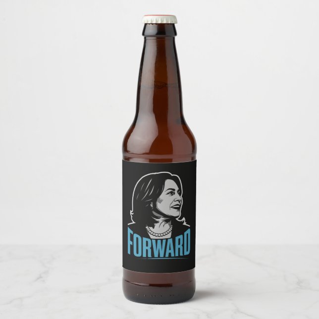 Étiquette Pour Bouteilles De Bière Kamala Harris Forward (Devant)