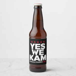 Étiquette Pour Bouteilles De Bière Kamala Harris Oui Nous Kam pour le président améri
