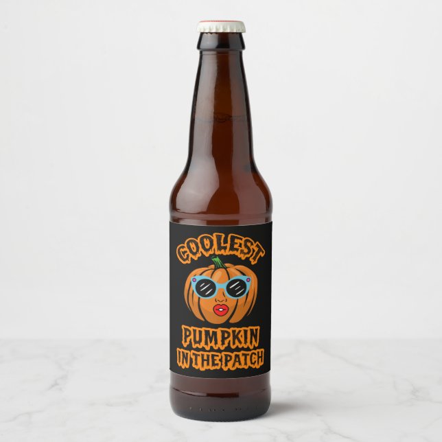 Étiquette Pour Bouteilles De Bière Kids Coolest Pumpkin In The Patch Halloween Kids (Devant)