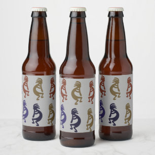 Étiquette Pour Bouteilles De Bière Kokopelli Groupe de Flûtes Jouant Figurines Beer B