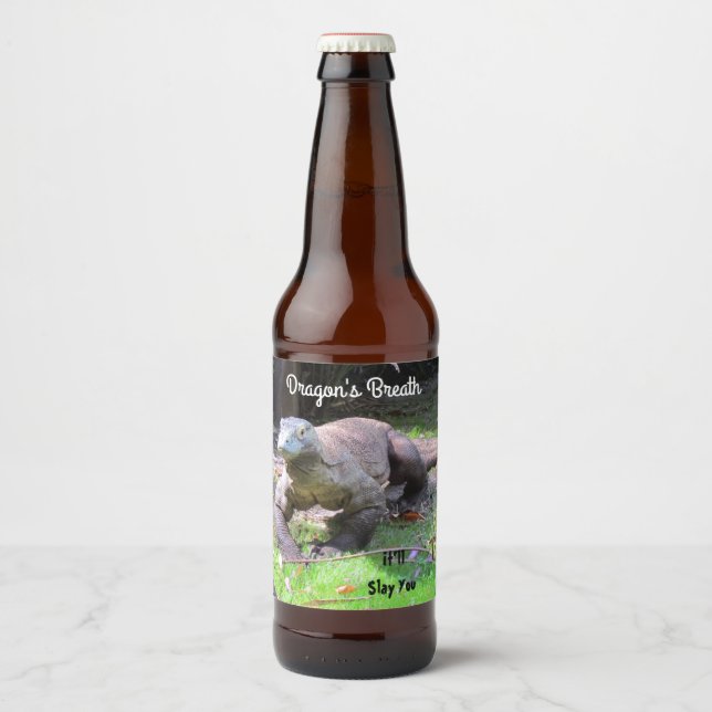 Étiquette Pour Bouteilles De Bière Komodo Dragon : Vin du Dragon / Étiquette de la bi (Devant)