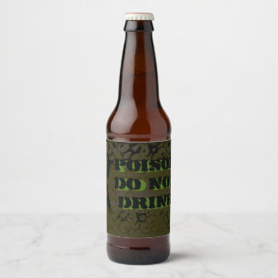 Étiquette Pour Bouteilles De Bière La bouteille de poison marque Halloween grunge