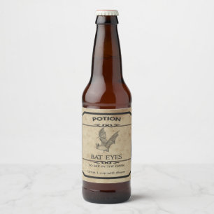 Étiquette Pour Bouteilles De Bière La chauve-souris de Halloween observe l'étiquette