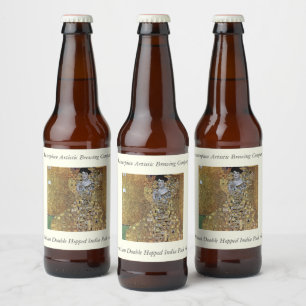 Étiquette Pour Bouteilles De Bière La Dame en or de Gustav Klimt, Adele Bloch-Bauer