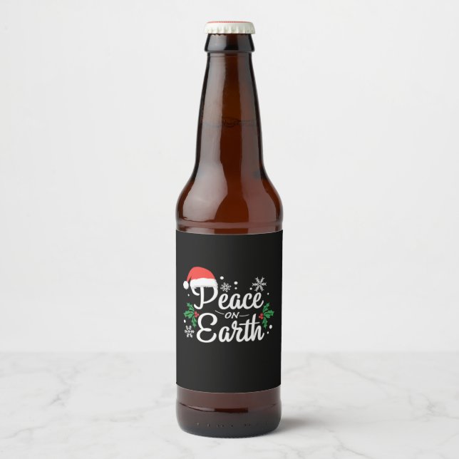 Étiquette Pour Bouteilles De Bière La Paix De Noël Sur Terre (Devant)