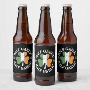 Étiquette Pour Bouteilles De Bière La Saint-Patrick mi-gaélique mi-ail