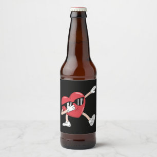 Étiquette Pour Bouteilles De Bière La Saint-Valentin Drôles Garçons Filles Dabbing Cœ
