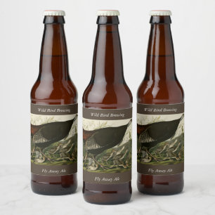 Étiquette Pour Bouteilles De Bière La Turquie sauvage des oiseaux d'Amérique d'Audubo