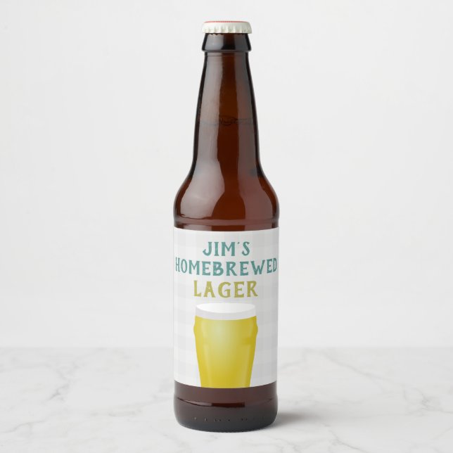 Étiquette Pour Bouteilles De Bière Lager brun maison (Devant)