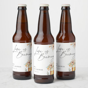 Étiquette Pour Bouteilles De Bière L'amour brasse la Fête des mariées florale