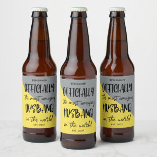 Étiquette Pour Bouteilles De Bière L'Année du mari la plus Extraordinaire