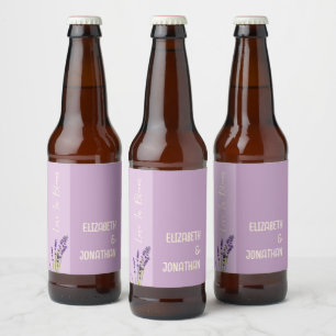 Étiquette Pour Bouteilles De Bière Lavender Love Mariage