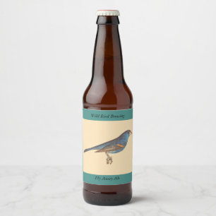 Étiquette Pour Bouteilles De Bière Le Grosbeak bleu, les oiseaux new-yorkais de James