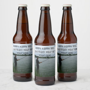 Étiquette Pour Bouteilles De Bière Le pêcheur le soir
