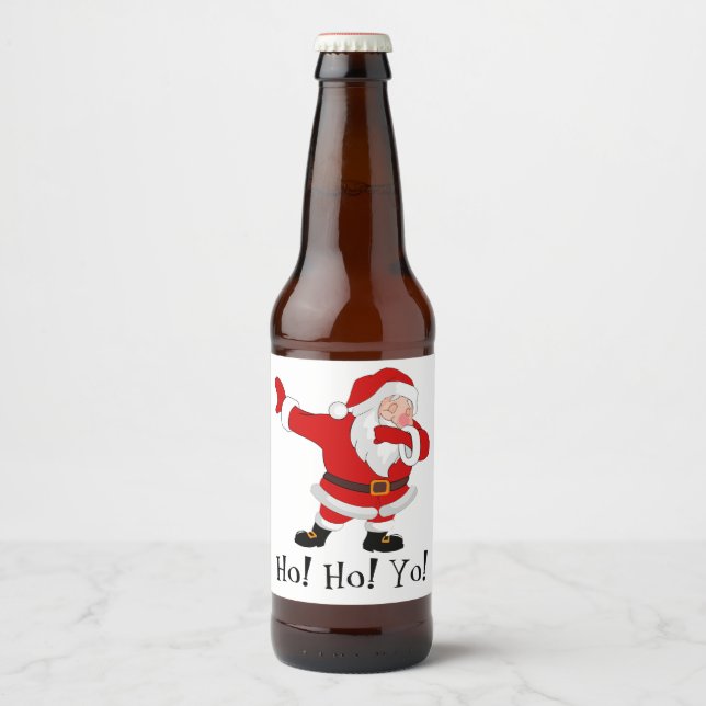 Étiquette Pour Bouteilles De Bière Le Père Noël Dabbing Personnalise (Devant)