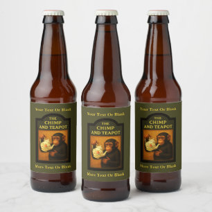 Étiquette Pour Bouteilles De Bière Le Pub De Chimp Et Teapot