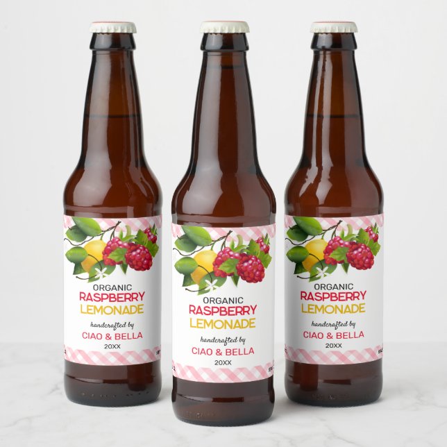 Étiquette Pour Bouteilles De Bière Lemonade de framboise rouge (Bouteilles)