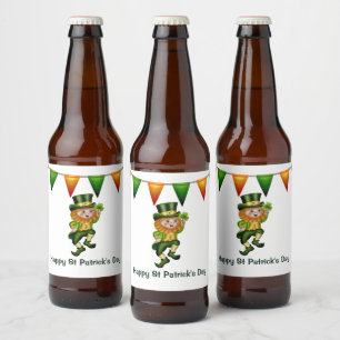 Étiquette Pour Bouteilles De Bière Leprechaun Bière irlandaise St Patrick's Day party