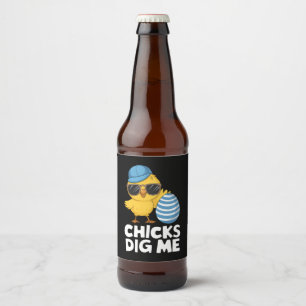 Étiquette Pour Bouteilles De Bière Les filles me kiffent Pâques drôle chasse aux œufs