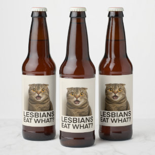 Étiquette Pour Bouteilles De Bière Les Lesbiennes Mangent Ce Qui Est Drôle