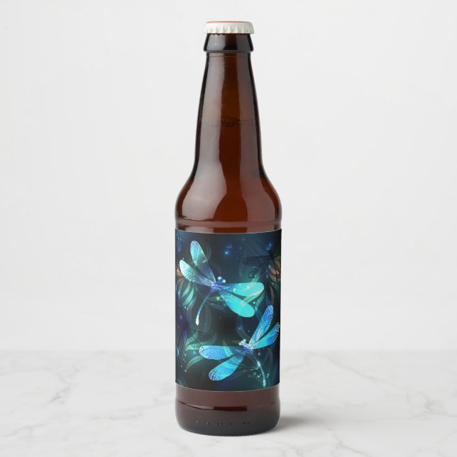 Étiquette Pour Bouteilles De Bière Les libellules du lac (Devant)