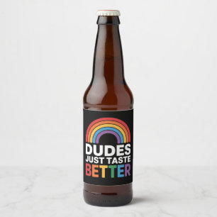 Étiquette Pour Bouteilles De Bière Les mecs Goûtent Mieux Drôle Gay Rainbow LGBTQ