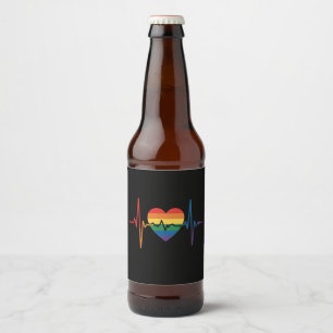 Étiquette Pour Bouteilles De Bière LGBTQ Heartbeats Heartbeats Pride Gay Lesbian Tran