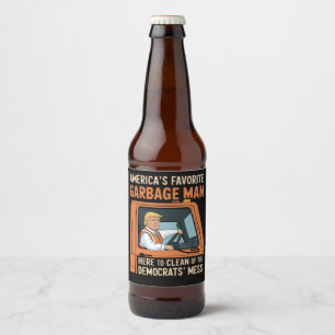 Étiquette Pour Bouteilles De Bière L'homme à ordures préféré d'Amérique Trump 45 47 É