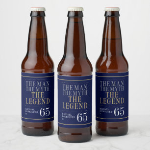 Étiquette Pour Bouteilles De Bière L'Homme La Légende 65e Anniversaire